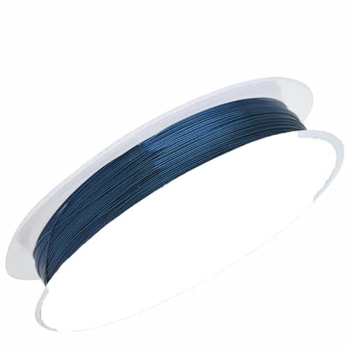 Farbechter Kupferdraht für Armband-Halsketten-Schmuck DIY-Zubehör 0,2/0,25/0,3/0,5/0,6/0,7/1,0 mm Bastelperlendraht-Blau-0,6 mm - 4,3 Meter von YAGNYUOG