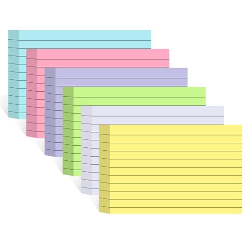 Farbige Karteikarten, 7,6 x 12,7 cm, schwere Karteikarten, Karteikarten, Notizkarten für Studium, Schule, Uni, Bürobedarf, 240 Stück Farbige Karteikarten, 7,6 x 12,7 cm, schwere Karteikarten, Karteikarten, Notizkarten für Studium, Schule, Uni, Bürobedarf, 240 Stück von YAGUAO