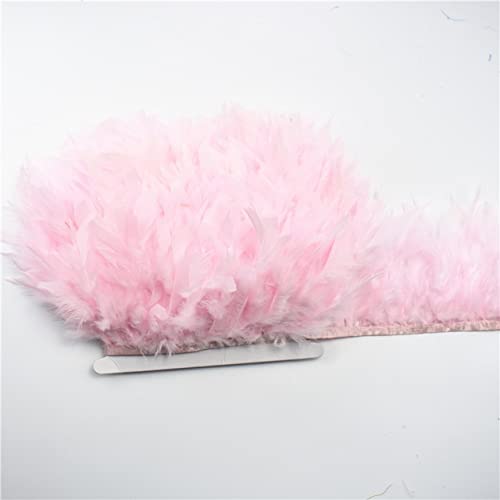 YAHUO 10Meters Fluffy Turkey Feathers Trim Fringe Ribbon Feather on Tape Fringes Sewing Trimmings DIY Clothes Dress Decoration von YAHUO