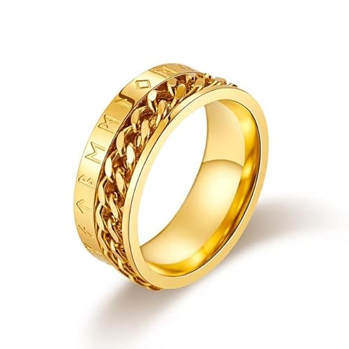 YAHUO Edelstahlkette drehbarer Ring Männer Klassisches Rom Digital Power Sense Geschenk von YAHUO