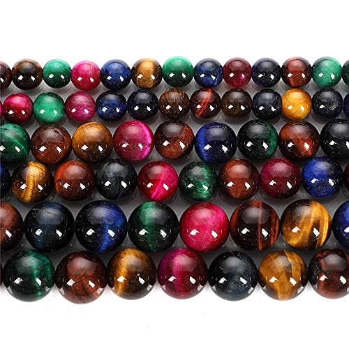 Bunte Tigeraugen-Naturstein-Charms, rund, lose Perlen für Schmuckherstellung, DIY, Halsketten, Armbänder, Strang, 4/6/8/10/12 mm, H7201, 6 mm, ca. 63 Stück Bunte Tigeraugen-Naturstein-Charms, rund, lose Perlen für Schmuckherstellung, DIY, Halsketten, Armbänder, Strang, 4/6/8/10/12 mm, H7201, 6 mm, ca. 63 Stück von YAJILM