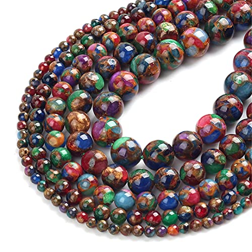 Cloisonne runde Steinperlen, natürliche Zwischenperlen für Schmuckherstellung, Armband, Ohrstecker, Zubehör, 4/6/8/10/12 mm, 10 mm, 37 Stück Cloisonne runde Steinperlen, natürliche Zwischenperlen für Schmuckherstellung, Armband, Ohrstecker, Zubehör, 4/6/8/10/12 mm, 10 mm, 37 Stück von YAJILM