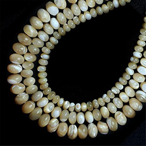 Natürliche Perlmutt-Mopp-Perlen, rund, lose Perle für Schmuckherstellung, DIY, Armband, Ohrringe, Zubehör, 38,1 cm, 4 x 6 mm von YAJILM