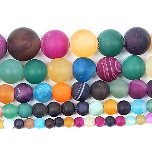 Naturstein, mattiert, bunte Linien, Adern, Achate, rund, lose Perlen für Schmuckherstellung, Handarbeiten, Armbänder, DIY-Strang, 8 mm, H7453, 4 mm, ca. 92 Stück Naturstein, mattiert, bunte Linien, Adern, Achate, rund, lose Perlen für Schmuckherstellung, Handarbeiten, Armbänder, DIY-Strang, 8 mm, H7453, 4 mm, ca. 92 Stück von YAJILM
