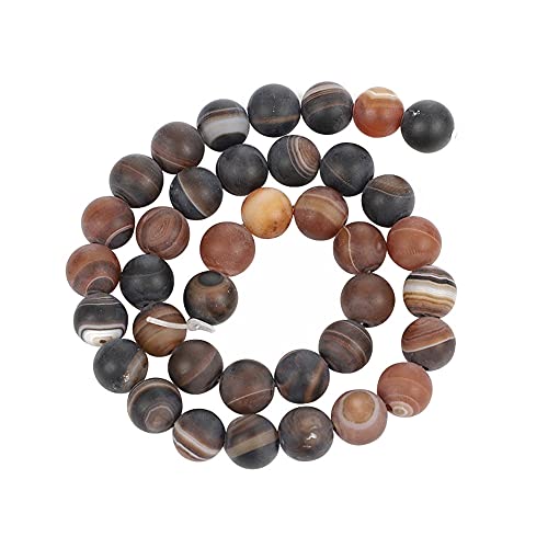 Naturstein, mattierte, braune Adern, Achate, rund, lose Perlen für Schmuckherstellung, Handarbeit, DIY-Armband, Strang, 4–12 mm, H7348, 12 mm, ca. 30 Stück Naturstein, mattierte, braune Adern, Achate, rund, lose Perlen für Schmuckherstellung, Handarbeit, DIY-Armband, Strang, 4–12 mm, H7348, 12 mm, ca. 30 Stück von YAJILM
