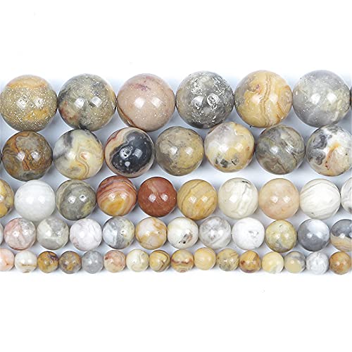 Naturstein-Achat-Charm, rund, lose Perlen für Schmuckherstellung, Handarbeit, Armband, DIY, Strang, 4, 6, 8, 10, 12 mm, H7188, 8 mm, ca. 48 Stück Naturstein-Achat-Charm, rund, lose Perlen für Schmuckherstellung, Handarbeit, Armband, DIY, Strang, 4, 6, 8, 10, 12 mm, H7188, 8 mm, ca. 48 Stück von YAJILM