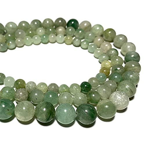 Naturstein Jadeit hellgrüne runde Edelsteinperlen für Schmuckherstellung DIY Armband Halskette 6/8/10 mm 8 mm 48 Stück von YAJILM