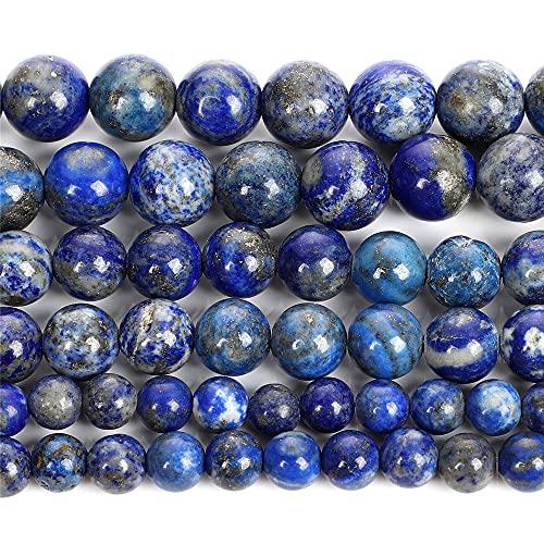 Naturstein-Lapislazuli-Perlen, rund, lose Perlen für Schmuckherstellung, Handarbeit, Armband, Zubehör, Strang, 4/6/8/10/12 mm, H7372, 4 mm, ca. 92 Stück Naturstein-Lapislazuli-Perlen, rund, lose Perlen für Schmuckherstellung, Handarbeit, Armband, Zubehör, Strang, 4/6/8/10/12 mm, H7372, 4 mm, ca. 92 Stück von YAJILM