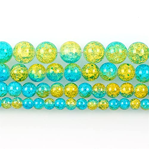 Naturstein-Perlen, blau-gelb, Blumenform, lose Perlen für Schmuckherstellung, Handarbeit, Armband, Strang 4–12 mm H7135, 8 mm, ca. 48 Stück von YAJILM