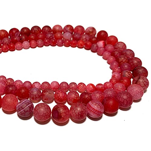 Rote, stumpfe Politur Drachenvenachat natürliche runde matte Steinperlen für Schmuckherstellung DIY Armband 6/8/10 mm 38,1 cm 6 mm ca. 63 Stück Rote, stumpfe Politur Drachenvenachat natürliche runde matte Steinperlen für Schmuckherstellung DIY Armband 6/8/10 mm 38,1 cm 6 mm ca. 63 Stück von YAJILM