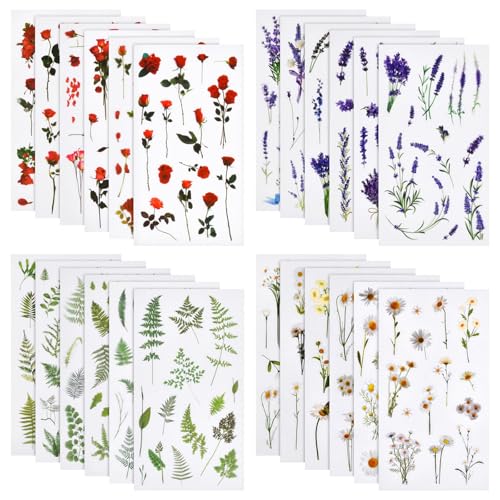 24 Stück Blumenaufkleber, Transparente Dekorative Aufkleber, Pflanzen Aufkleber, Blumen Scrapbooking Aufkleber, Rose Aufkleber, für Fotoalben, Sammelalben, Notizbücher, Tagebücher DIY-Dekoration (B) 24 Stück Blumenaufkleber, Transparente Dekorative Aufkleber, Pflanzen Aufkleber, Blumen Scrapbooking Aufkleber, Rose Aufkleber, für Fotoalben, Sammelalben, Notizbücher, Tagebücher DIY-Dekoration (B) von YAJIMAOY