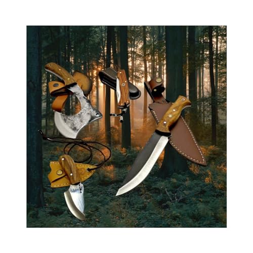 YAK Outdoor handgefertigtes Bushcraft Messer Set – 4-teiliges Camping Set mit 4034 Edelstahlklingen, ergonomischen Walnussgriff mit Lederhüllen YAK Outdoor handgefertigtes Bushcraft Messer Set – 4-teiliges Camping Set mit 4034 Edelstahlklingen, ergonomischen Walnussgriff mit Lederhüllen von YAK Archery