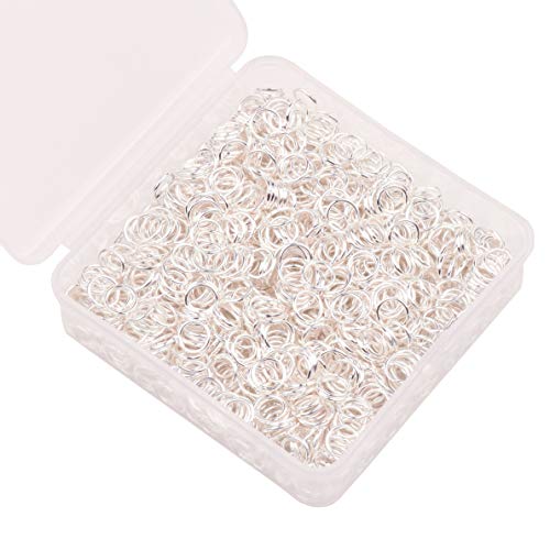 YAKA 1200 Stück 8 mm versilberte Eisen offene Biegeringe Verbinder Bulk für DIY Handwerk Ohrring Halskette Armband Anhänger Choker Schmuckherstellung Erkenntnisse und Schlüsselanhänger Kettenzubehör von YAKA