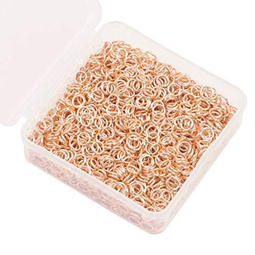 YAKA 1600 Stück 6 mm KC vergoldetes Eisen offene Biegeringe Verbinder Bulk für DIY Handwerk Ohrringe Halskette Armband Anhänger Choker Schmuckherstellung Erkenntnisse und Schlüsselring Kettenzubehör (6 mm, KC Gold) von YAKA