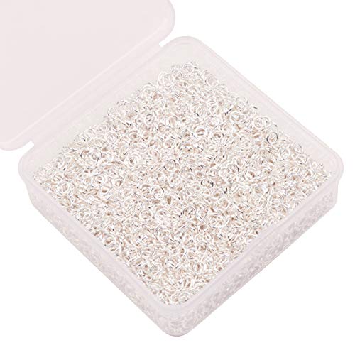 YAKA 2000 Stück 4 mm versilberte Eisen offene Biegeringe Verbinder Bulk für DIY Handwerk Ohrringe Halskette Armband Anhänger Choker Schmuckherstellung Erkenntnisse und Schlüsselring Kettenzubehör (4 mm, Silber) YAKA 2000 Stück 4 mm versilberte Eisen offene Biegeringe Verbinder Bulk für DIY Handwerk Ohrringe Halskette Armband Anhänger Choker Schmuckherstellung Erkenntnisse und Schlüsselring Kettenzubehör (4 mm, Silber) von YAKA
