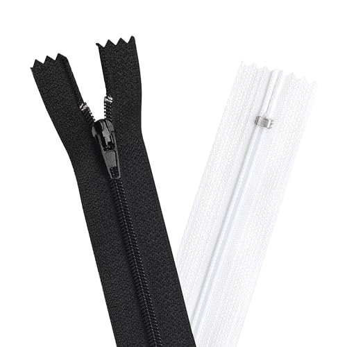 YAKA 60 Stück 25,4 cm schwarze und weiße Nylon-Spiralreißverschlüsse zum Nähen, Nähen, Taschen, Kleidung, Basteln, DIY-Zubehör YAKA 60 Stück 25,4 cm schwarze und weiße Nylon-Spiralreißverschlüsse zum Nähen, Nähen, Taschen, Kleidung, Basteln, DIY-Zubehör von YAKA