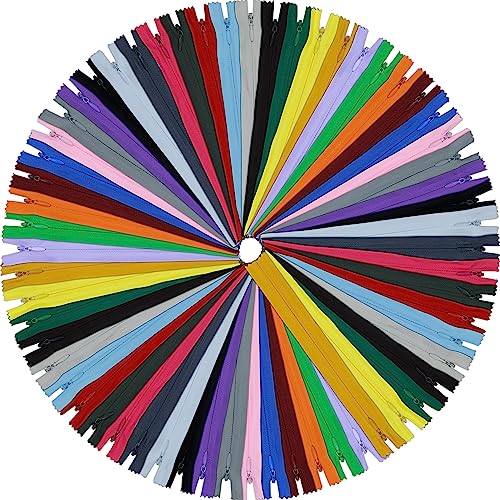 YAKA 60 Stück Nylon unsichtbare Reißverschlüsse Schneider-Nähwerkzeuge Kleidungszubehör 20,3 cm unsichtbare Reißverschlüsse 20 Farben von YAKA