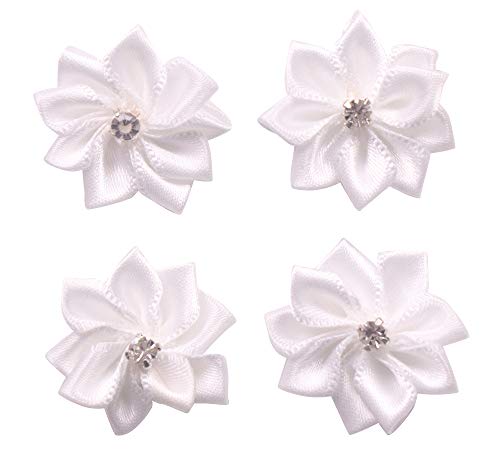 YAKA 60pc Satin the Ribbon Flowers with the Appliques Craft DIY Wedding to White by YAKA YAKA 60pc Satin the Ribbon Flowers with the Appliques Craft DIY Wedding to White by YAKA von YAKA