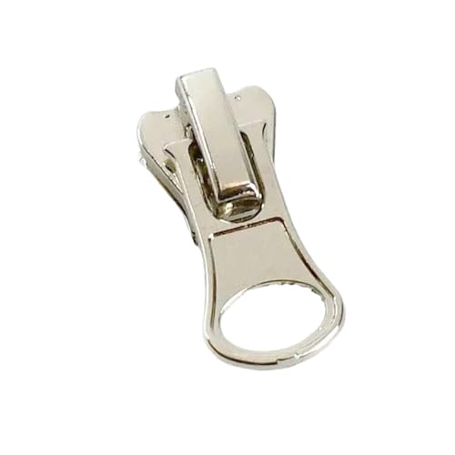 YAKXIUE 10 Pcs Zipper Slider for Schwarz Silber Zip Puller Kopf Gepäck Schloss Cursor Reparatur(Black,NO3) von YAKXIUE