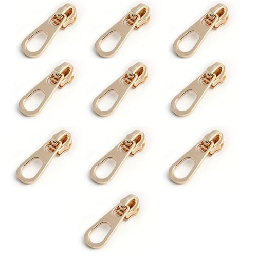 YAKXIUE 10 Stück Metall-Reißverschlussschieber, abnehmbar, verdickt, Reißverschluss-Verlängerung, geeignet for Geldbörsen, Kleidung, Schuhe(1) von YAKXIUE