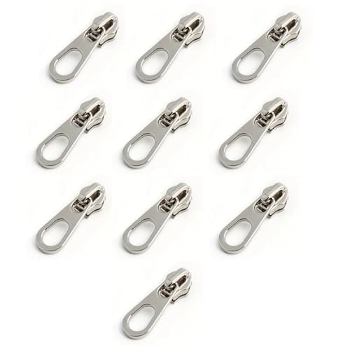 YAKXIUE 10 Stück Metall-Reißverschlussschieber, abnehmbar, verdickt, Reißverschluss-Verlängerung, geeignet for Geldbörsen, Kleidung, Schuhe(2) von YAKXIUE