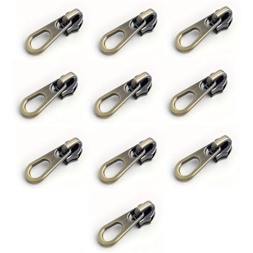 YAKXIUE 10 Stück Metall-Reißverschlussschieber, abnehmbar, verdickt, Reißverschluss-Verlängerung, geeignet for Geldbörsen, Kleidung, Schuhe(4) von YAKXIUE