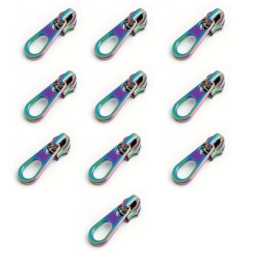 YAKXIUE 10 Stück Metall-Reißverschlussschieber, abnehmbar, verdickt, Reißverschluss-Verlängerung, geeignet for Geldbörsen, Kleidung, Schuhe(6) von YAKXIUE