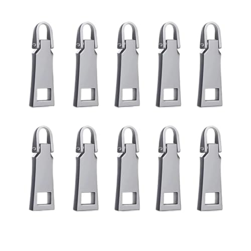 YAKXIUE 10Pcs Metall Pull Tab Ersatz Kleidung Jacke Zipper Gepäck Koffer Zip Karte Abnehmbare(1) von YAKXIUE