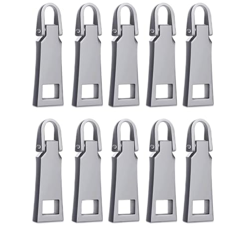 YAKXIUE 10Pcs Metall Pull Tab Ersatz Kleidung Jacke Zipper Gepäck Koffer Zip Karte Abnehmbare(4) von YAKXIUE