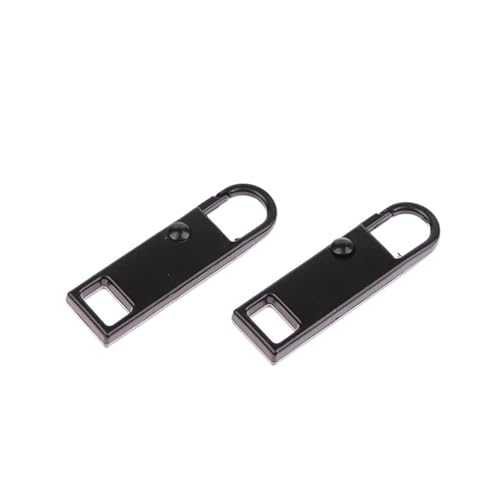 YAKXIUE 2Pcs Zip Slider Puller Ersatz Abnehmbare Zipper Kopf Gepäck Schultasche Mantel Kleidung Schuhe Stiefel(Black) von YAKXIUE