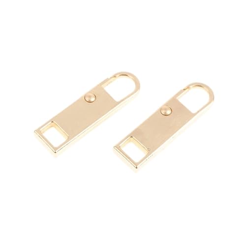 YAKXIUE 2Pcs Zip Slider Puller Ersatz Abnehmbare Zipper Kopf Gepäck Schultasche Mantel Kleidung Schuhe Stiefel(Gold) von YAKXIUE