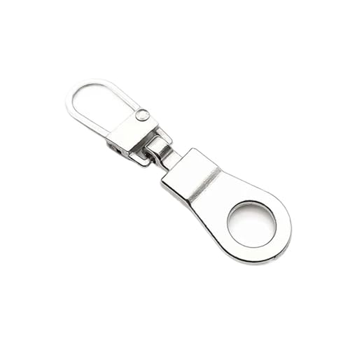 YAKXIUE 5 stücke Abnehmbare Metall Zipper Kopf Oberbekleidung Rucksack Anhänger DIY Nähen Und Reparatur Zubehör(Silver) von YAKXIUE