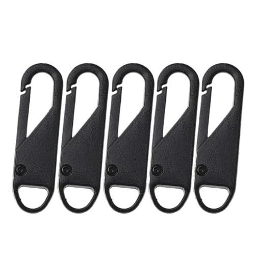 YAKXIUE 5 stücke Ersatz Slider Metall Legierung Entfernung Zipper Puller Gepäck Tasche Zip Kopf DIY Nähen Werkzeug Reparatur Kit(Black) von YAKXIUE