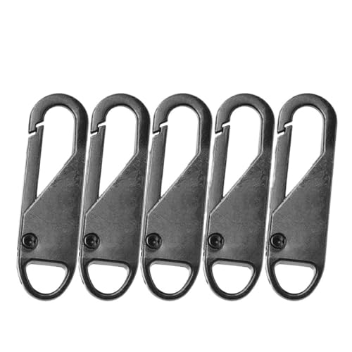 YAKXIUE 5 stücke Ersatz Slider Metall Legierung Entfernung Zipper Puller Gepäck Tasche Zip Kopf DIY Nähen Werkzeug Reparatur Kit(Gray) von YAKXIUE