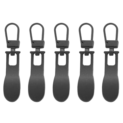 YAKXIUE 5PCS Metall Zip DIY Nähen Abnehmbare Ersatz Tab Zipper Sliders Kopf Rucksäcke Geldbörsen Reparatur(Black) von YAKXIUE
