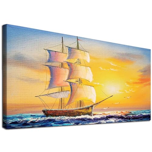 YALKIN 5D Diamond Painting Großes XXL 40x70cm Diamant Painting Bilder Segelboot Diamond Art Erwachsene Full DIY Diamant Kunst Malerei Stickerei Set Kreuzstich Bilder Home Wand Dekor von YALKIN