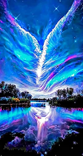 YALKIN 5D Diamond Painting Großes XXL Diamant Painting Bilder Aurora Diamond Art Erwachsene Full DIY Diamant Kunst Malerei Stickerei Set Kreuzstich Bilder Home Wand Dekor 40x70cm von YALKIN