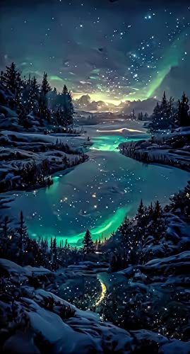 YALKIN 5D Diamond Painting Großes XXL Diamant Painting Bilder Aurora Diamond Art Erwachsene Full DIY Diamant Kunst Malerei Stickerei Set Kreuzstich Bilder Home Wand Dekor 40x70cm von YALKIN