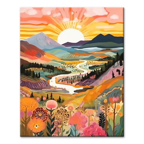 YALKIN Malen Nach Zahlen Erwachsene, Paint by Numbers Malen Nach Zahlen, DIY Landschaft mit Pinseln und Acrylfarben Handgemalt Ölgemälde Leinwand für Home Decor, Ohne Rahmen (40x50cm) von YALKIN