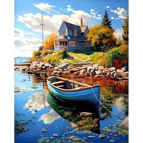 YALKIN Malen Nach Zahlen Erwachsene, Paint by Numbers Malen Nach Zahlen, DIY Landschaft mit Pinseln und Acrylfarben Handgemalt Ölgemälde Leinwand für Home Decor, Ohne Rahmen (40x50cm) von YALKIN