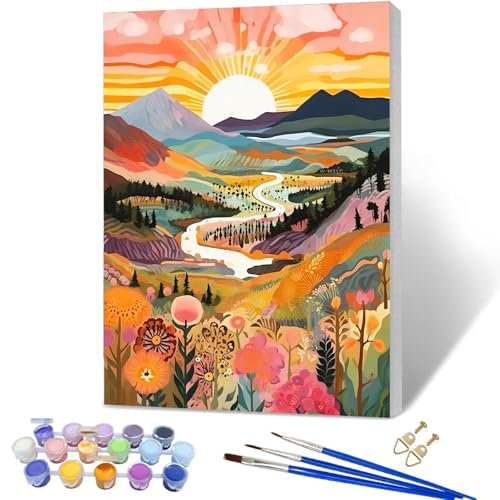 YALKIN Malen Nach Zahlen Erwachsene, Paint by Numbers Malen Nach Zahlen, DIY Landschaft mit Pinseln und Acrylfarben Handgemalt Ölgemälde Leinwand für Home Decor, mit Rahmen (30x40cm) von YALKIN