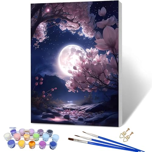 YALKIN Malen nach Zahlen Erwachsene Mit Rahmen - 30x40cm, Paint by Numbers Malen Nach Zahlen, DIY Landschaft mit Pinseln und Acrylfarben Handgemalt Ölgemälde Leinwand für Home Decor von YALKIN