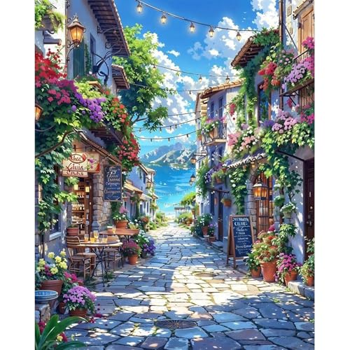 YALKIN Malen Nach Zahlen Erwachsene, Paint by Numbers Malen Nach Zahlen, DIY mit Pinseln und Acrylfarben Handgemalt Ölgemälde Leinwand für Home Decor, Ohne Rahmen (40x50cm) von YALKIN