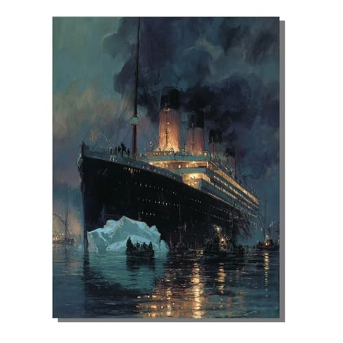 5D Diamond Painting Erwachsene, Diamant Malerei Kinder Anfänger, DIY Abstrakt Boot Diamant Painting Bilder Erwachsene Bastelset Geeignet Als Geschenk, Zur Entspannung und Als Wanddeko 40x50cm SYLF157 von YALNSENN