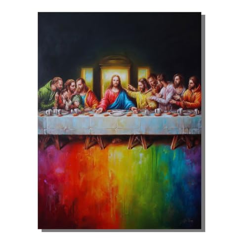 5D Diamond Painting Erwachsene, Diamant Malerei Kinder Anfänger, DIY Abstrakt Das letzte Abendmahl Diamant Painting Bilder Erwachsene Bastelset Als Geschenk Entspannung Als Wanddeko 80x100 cm SYLF784 von YALNSENN
