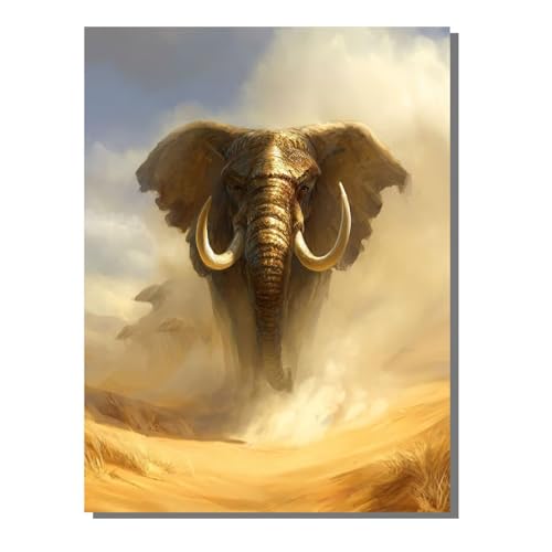 5D Diamond Painting Erwachsene, Diamant Malerei Kinder Anfänger, DIY Abstrakt Elefant Diamant Painting Bilder Erwachsene Bastelset Als Geschenk Zur Entspannung und Als Wanddeko 30x40 cm SYLF551 von YALNSENN