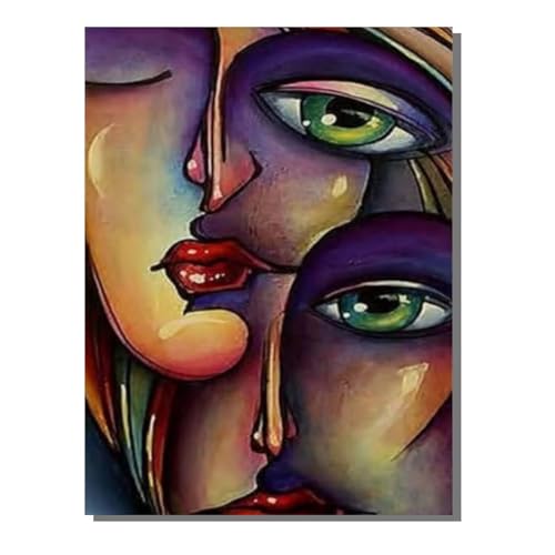 5D Diamond Painting Erwachsene, Diamant Malerei Kinder Anfänger, DIY Abstrakt Gesicht Diamant Painting Bilder Erwachsene Bastelset Als Geschenk Zur Entspannung und Als Wanddeko 30x40 cm SYLF6 von YALNSENN