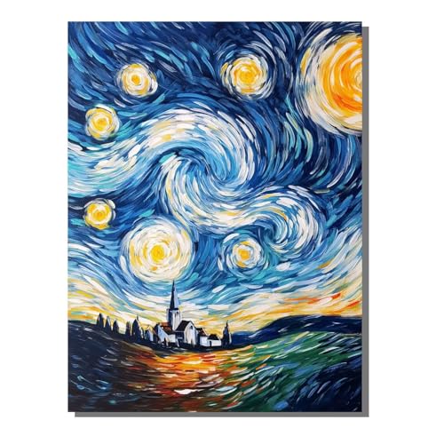 5D Diamond Painting Erwachsene, Diamant Malerei Kinder Anfänger, DIY Abstrakt sternenklare Nacht Diamant Painting Bilder Erwachsene Bastelset Als Geschenk Entspannung Als Wanddeko 50 x 70 cm SYLF779 von YALNSENN