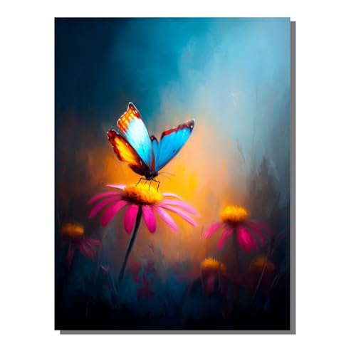 5D Diamond Painting Erwachsene, Diamant Malerei Kinder Anfänger, DIY Blume Schmetterling Diamant Painting Bilder Erwachsene Bastelset Als Geschenk Zur Entspannung und Als Wanddeko 50 x 70 cm SYLF448 von YALNSENN
