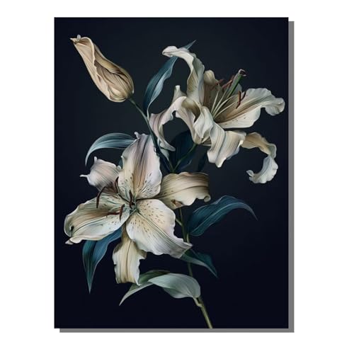 5D Diamond Painting Erwachsene, Diamant Malerei Kinder Anfänger, DIY Blumen Lilie Diamant Painting Bilder Erwachsene Bastelset Als Geschenk Zur Entspannung und Als Wanddeko 50 x 70 cm SYLF793 von YALNSENN